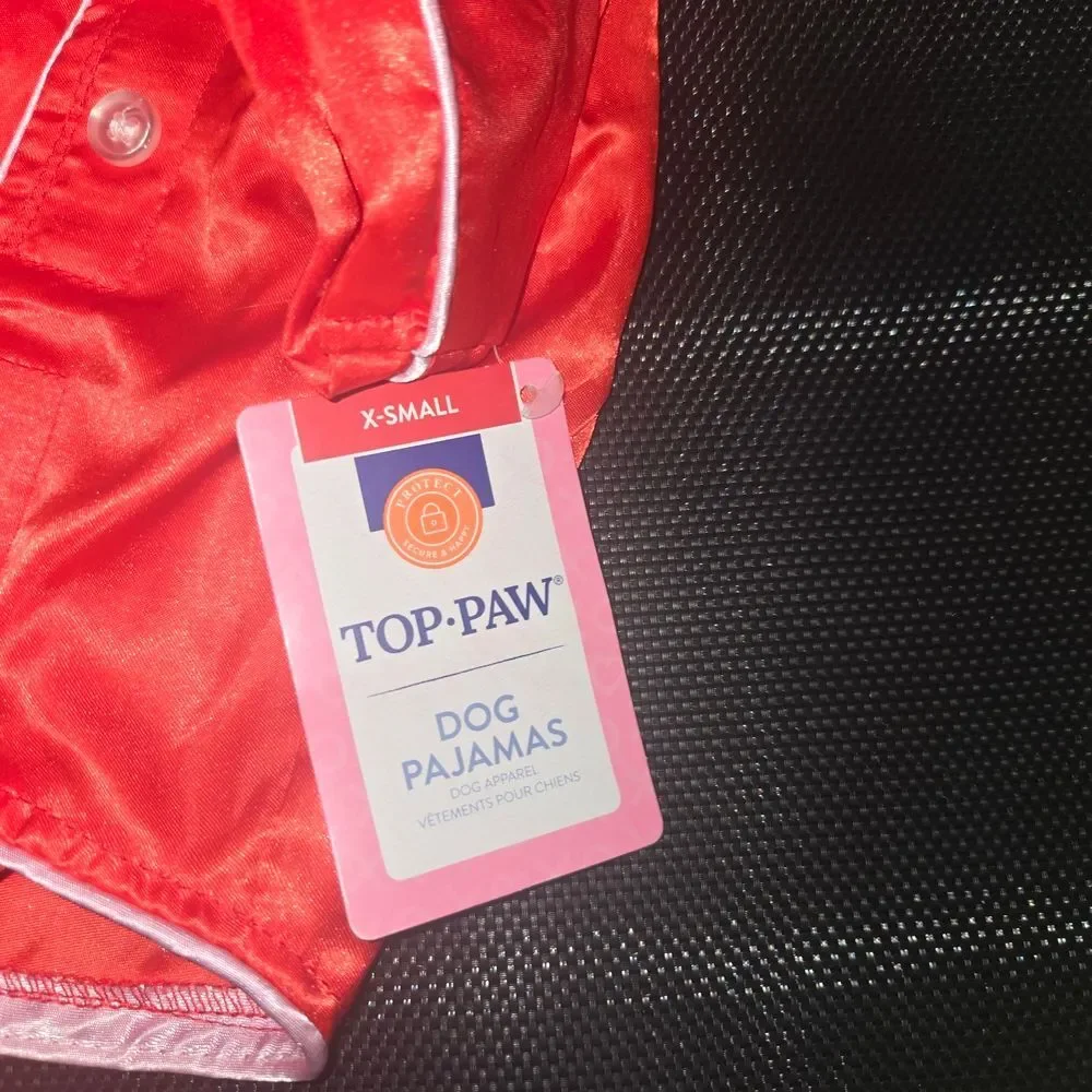 Top Paw Red Satin Dog Pajamas XS